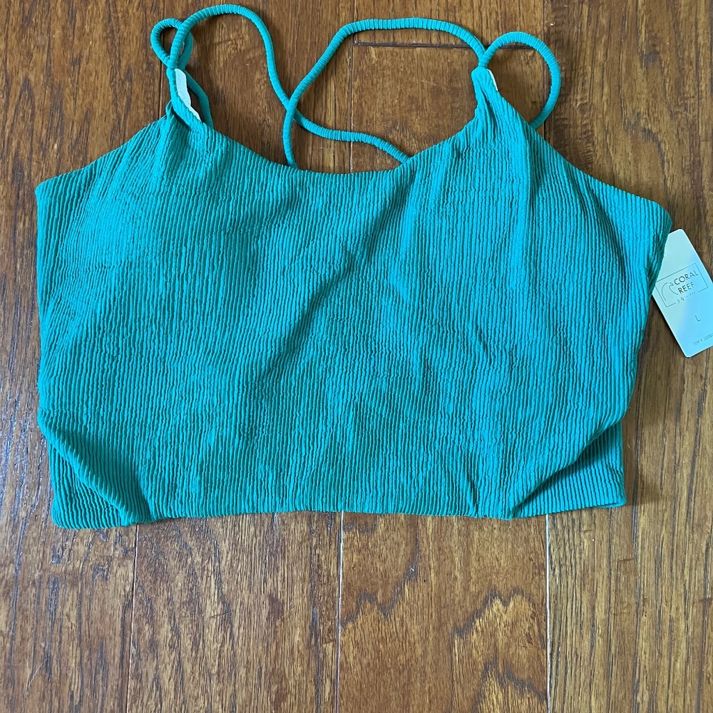 Coral Reef Destination Swim Top: Kiwi